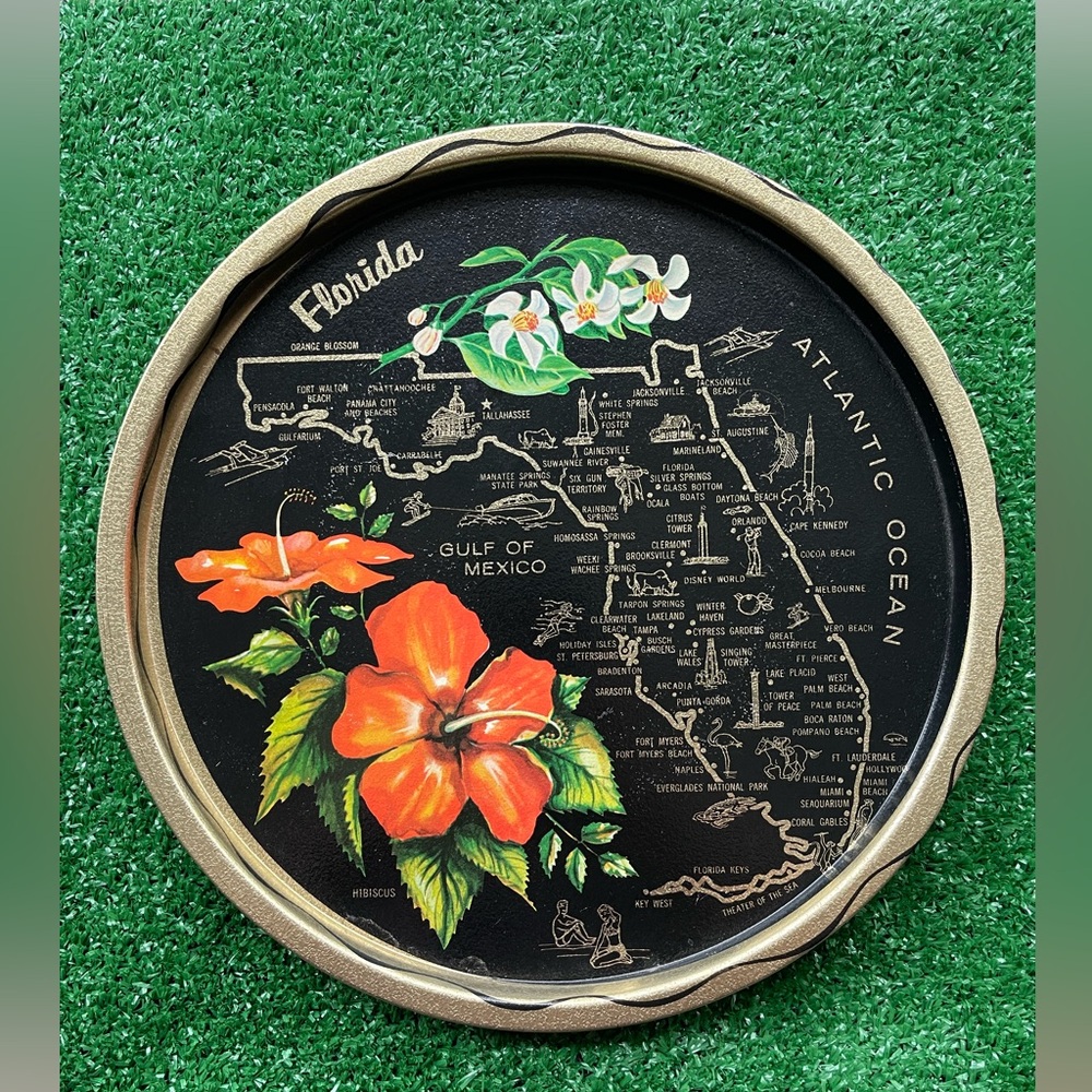 🍊Vintage Florida Souvenir State Tin Plate